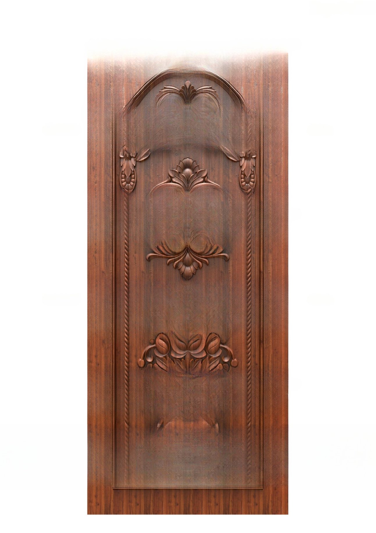 GOLDEN DOORS - PAGE-06 Classic Floral Arched 3D Carved Wooden Door Design